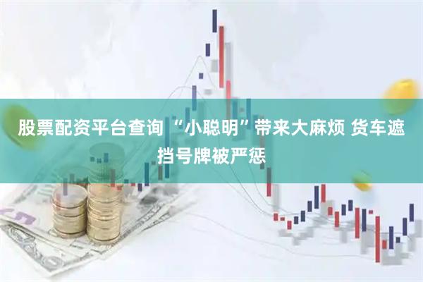 股票配资平台查询 “小聪明”带来大麻烦 货车遮挡号牌被严惩